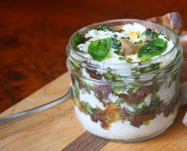 potted montrachet or goat cheese