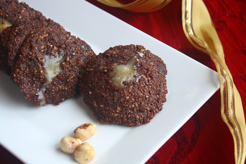Paleo Chocolate hazelnut cookies with salted  honey caramel centers