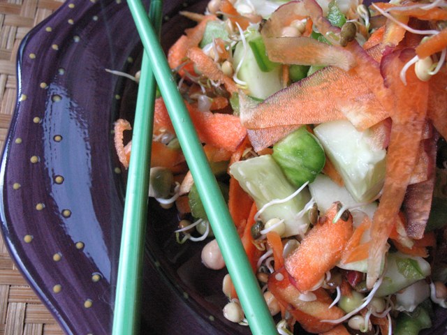Sprout Salad with Asian Tahini dressing